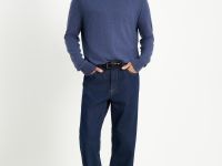 Джемпер из шерсти и хлопка с округлой горловиной