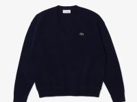 Женский шерстяной свитер Lacoste Relaxed Fit с v-образным вырезом