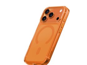 Чехол-накладка Kzdoo Iceguard Magsafe для iPhone 17 Pro Max пластиковый (прозрачно-оранжевый)