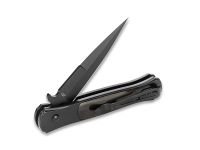 Складной автоматический нож Ganzo G707B, сталь 440C, рукоять сталь/древесина