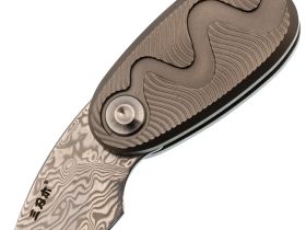 Складной нож-подвеска Sanrenmu 6178, сталь Дамаск, рукоять титан