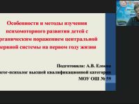 Международный вебинар "Особенности и методы изучения психомоторного развития детей с органическим поражением центральной нервной системы на первом году жизни"
