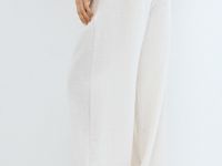 Широкие брюки с поясом, Бежевый