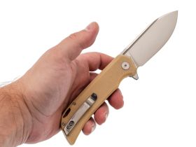 Складной нож Petrified Fish Tunny PFB05BRMS, сталь Sandvik 14C28N, рукоять микарта