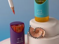 Точилка Малевичъ с контейнером, голубая и фиолетовая, 2 шт