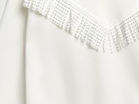 Свитшот с бахромой и стразами для девочек, Белый