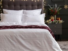 Постельное белье Белый, страйп-сатин 921987