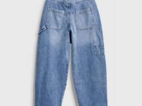 Джинсы объёмного кроя для девочек, Голубой