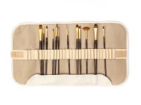 Набор кистей Синтетика Малевичъ "Claude" 12 шт, в пенале-скрутке, оливковый