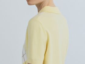Джемпер поло с ромбами, Желтый