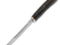 Нож Щука, сталь М390, мельхиор, рукоять из стабилизированной карельской березы