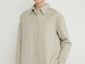Свободная рубашка изо льна с хлопком, Бежевый
