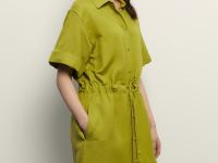 Платье А-силуэта с поясом на кулиске