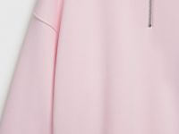 Свитшот с принтом и воротником на молнии, Розовый