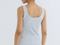 Базовая майка в рубчик, Серый