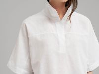 Свободная блузка изо льна и хлопка