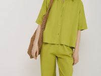 Льняная рубашка, Зеленый