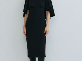 Платье-кейп, Черный