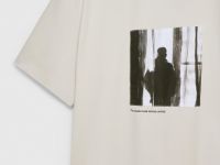 Футболка с принтом и патчем, Белый