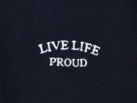 Поло из хлопка с принтом, Синий