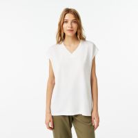 Женская футболка Lacoste приталенного кроя с v-образным вырезом