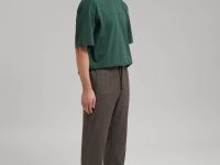 Брюки прямого кроя со льном