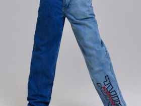 Брюки текстильные джинсовые для девочек