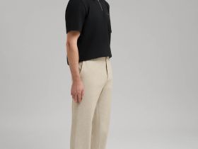 Брюки полуприлегающего кроя со льном