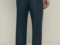 Брюки изо льна с эластичным поясом