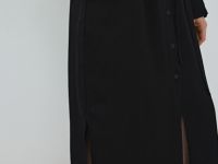 Платье-рубашка с поясом, Черный