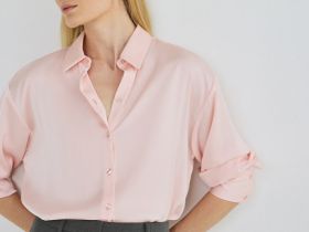 Блузка из сатина, Розовый