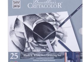 Набор художественный для эскизов Cretacolor "Black&White" 25 предметов в металлической коробке