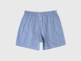 Текстильные боксеры в клетку, Голубой