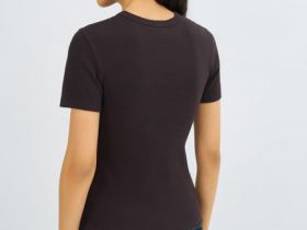 Футболка в рубчик, Коричневый