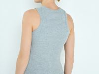 Базовая майка в рубчик, Серый