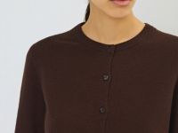 Укороченный кардиган на пуговицах, Коричневый