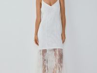 Кружевное платье на тонких бретелях, Белый