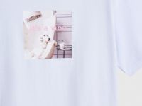 Футболка оверсайз с принтом, Голубой