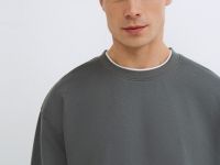 Свитшот с имитацией футболки, Серый