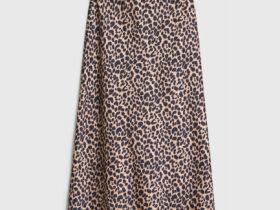 Сатиновая юбка А-силуэта, Бежевый