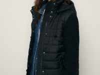 Утепленная куртка с вязаными рукавами