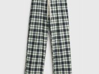 Брюки пижамные в клетку, Зеленый