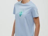 Футболка из мерсеризованного хлопка с принтом