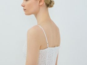 Сарафан из хлопка с вышивкой и воланом, Белый