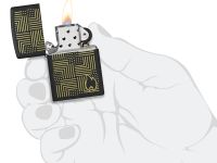 Зажигалка ZIPPO Reflection Design с покрытием Black Matte, латунь/сталь, черная, матовая, 38x13x57 мм