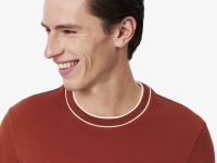 Мужская футболка Lacoste с воротником в полоску из эластичного хлопка