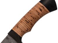 Нож Егерь, сталь дамаск, рукоять береста/граб