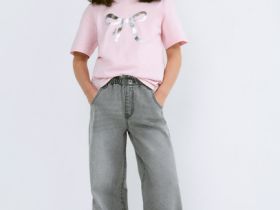 Футболка с принтом для девочек, Розовый