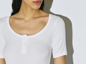 Футболка с вырезом "хенли", Белый