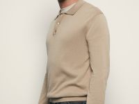 Поло с длинным рукавом из хлопка